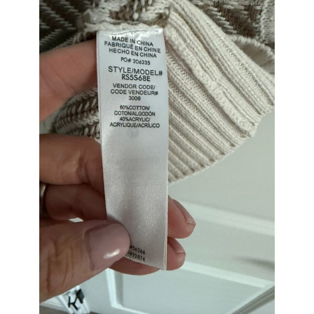Splendid NWOT Mary Kate Sweater Chevron Short Sleeve Small Neutral Tones - Picture 8 of 8